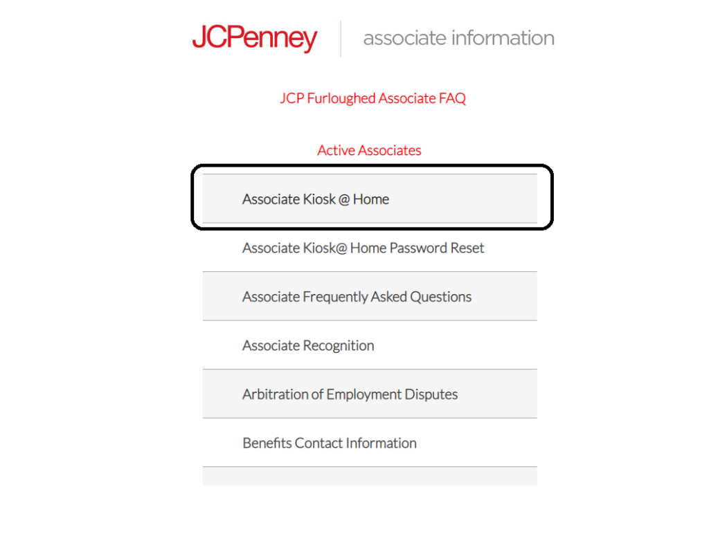 Access the JCPenney Associate Kiosk