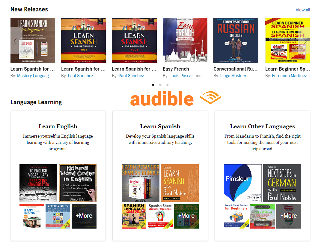 Audible language learning audibooks