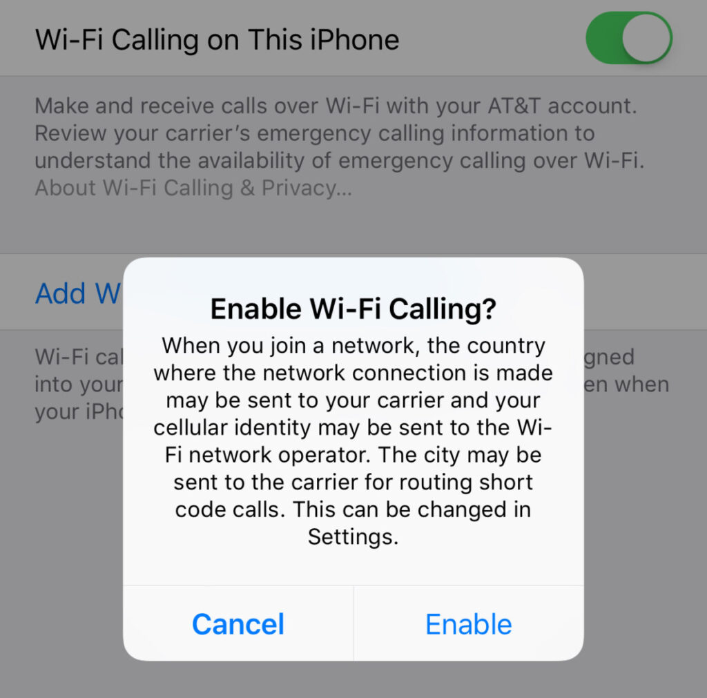 how to turn off wi-fi calling 