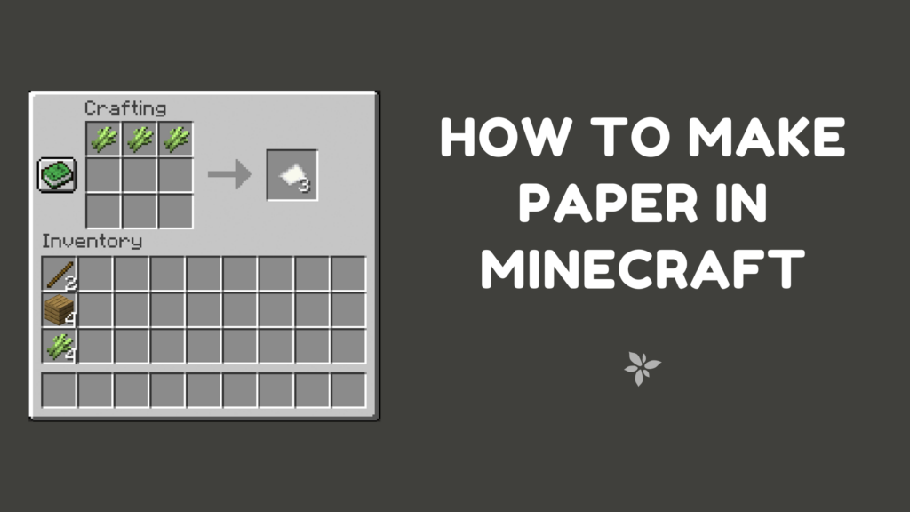 Crafting paper in Minecraft